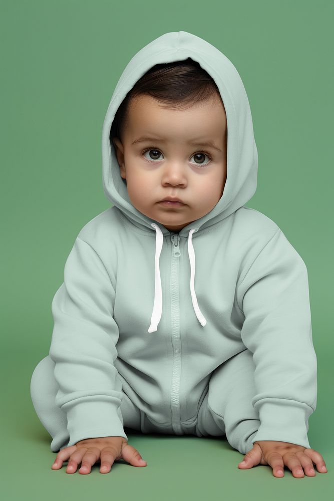 Baby's hoodie romper mockup psd