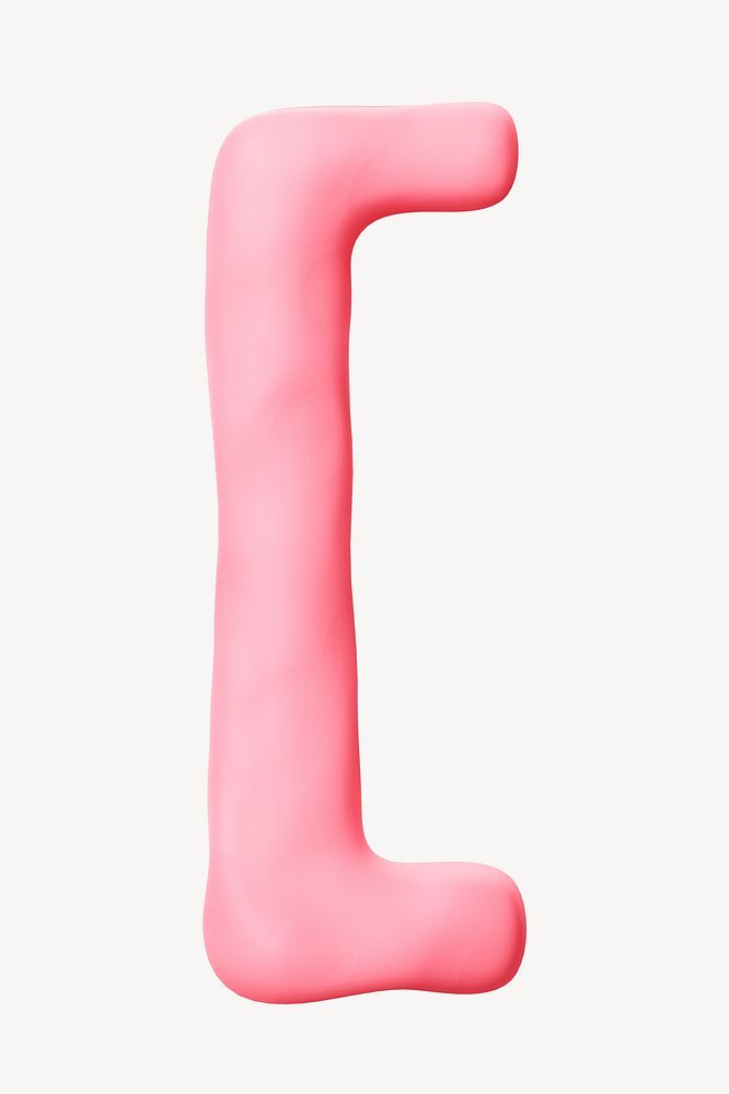 Bracket pink clay alphabet design