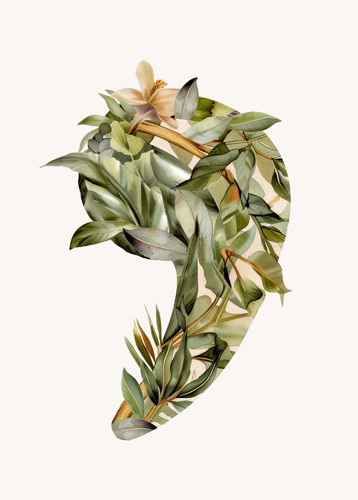 Apostrophe botanical art symbol illustration