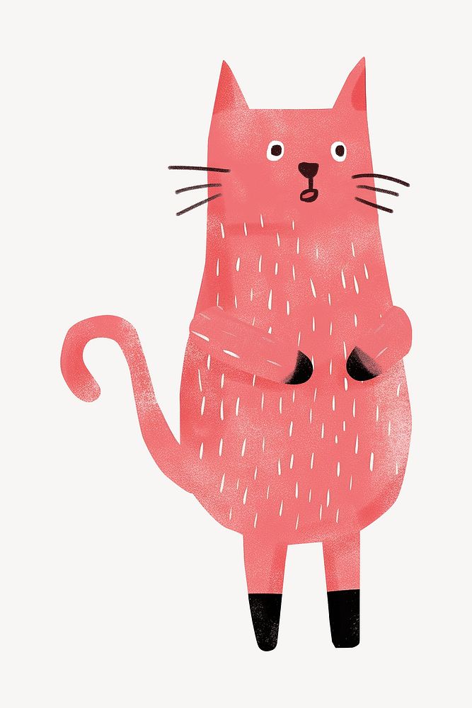 Pink cat digital art illustration