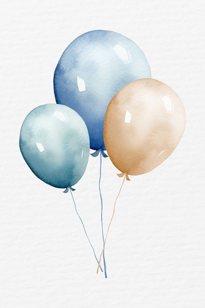 Balloons in watercolor illustration