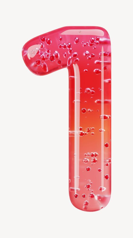 Number 1 3D red jelly illustration