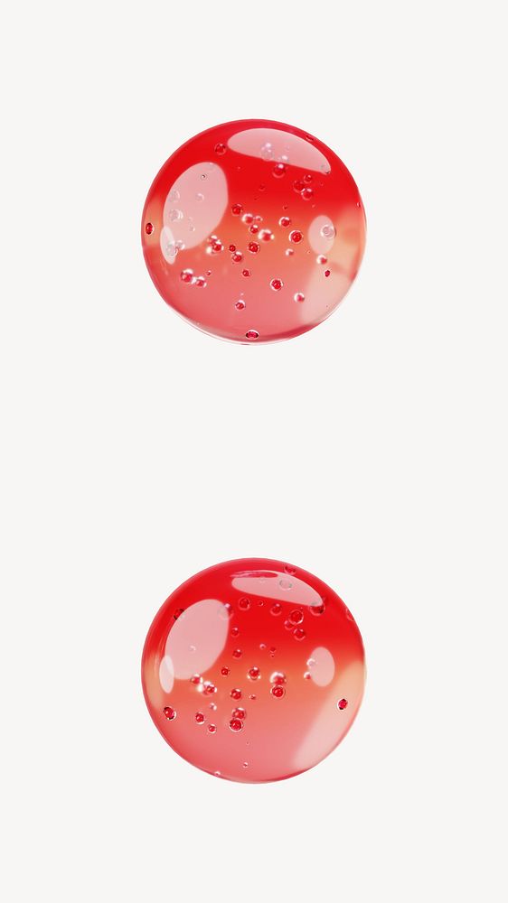Colon sign, 3D red jelly symbol illustration