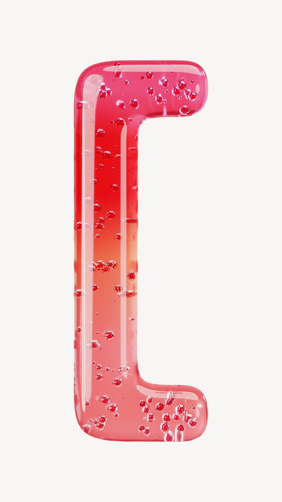 Square bracket sign, 3D red jelly symbol illustration