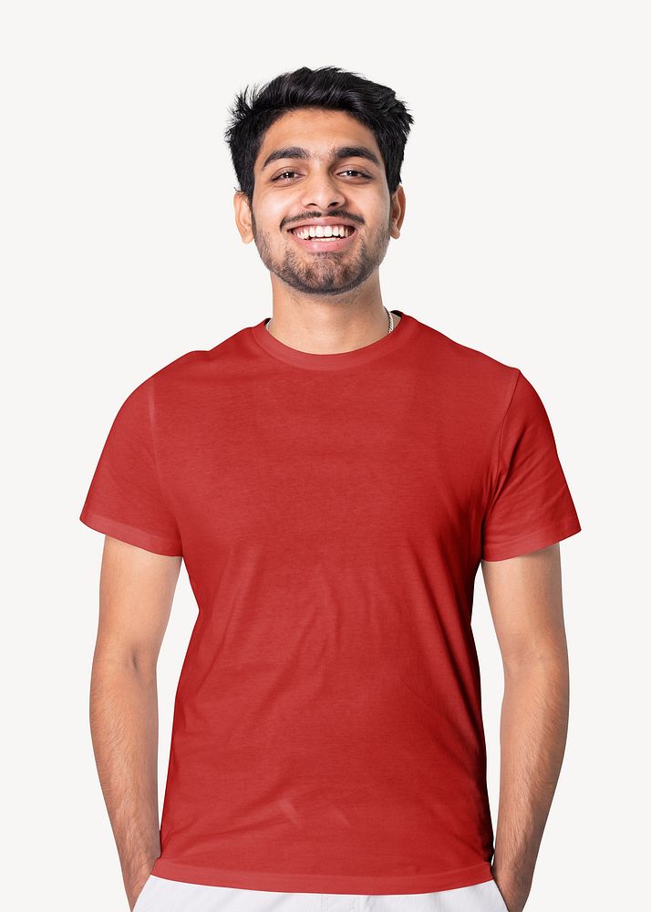 Men's t-shirt mockup, casual apparel psd