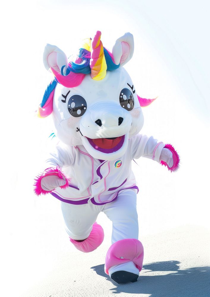 Unicorn mascot costume toy.
