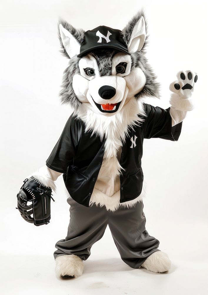 Wolf mascot costume baseball person clothing.