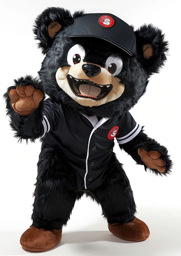 Black bear mascot costume toy.