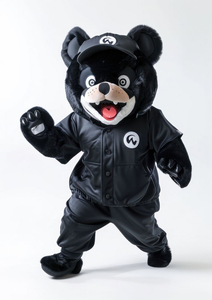 Black bear mascot costume clothing apparel glove.