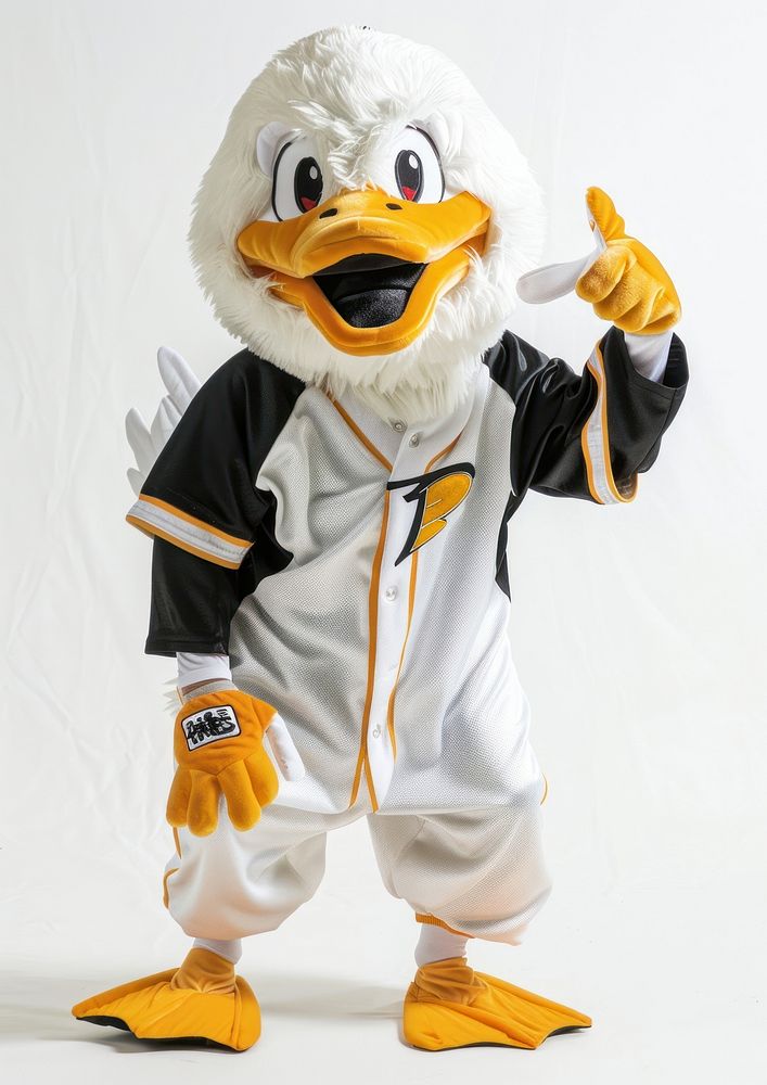 Goose mascot costume clothing apparel glove.