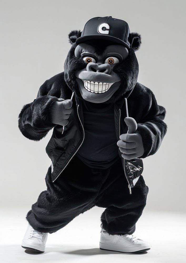 Gorilla mascot costume clothing apparel glove.
