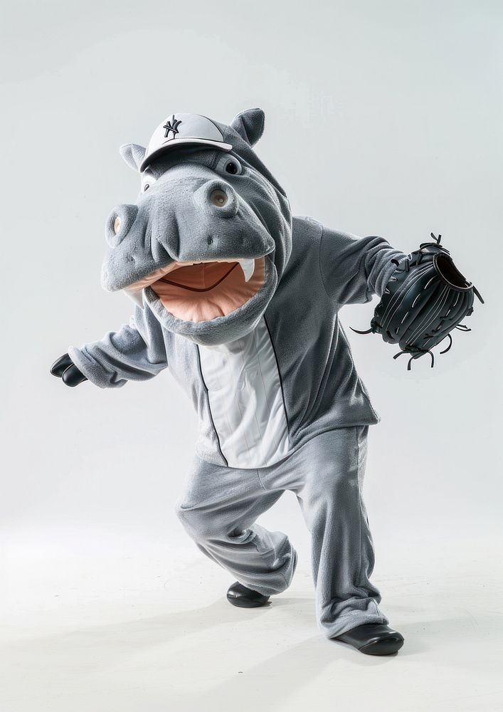 Hippo mascot costume baseball person clothing.