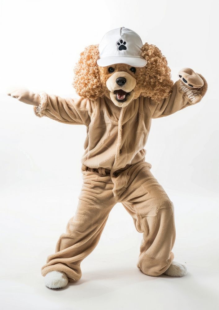 Poodle mascot costume person photo head.