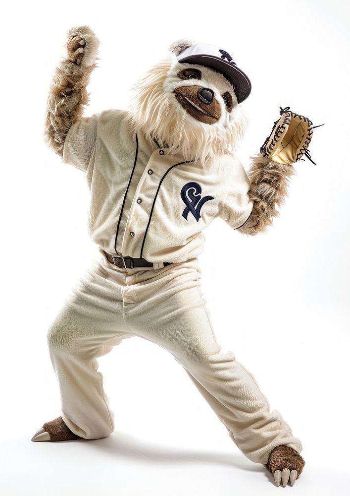 Sloth mascot costume baseball person clothing.
