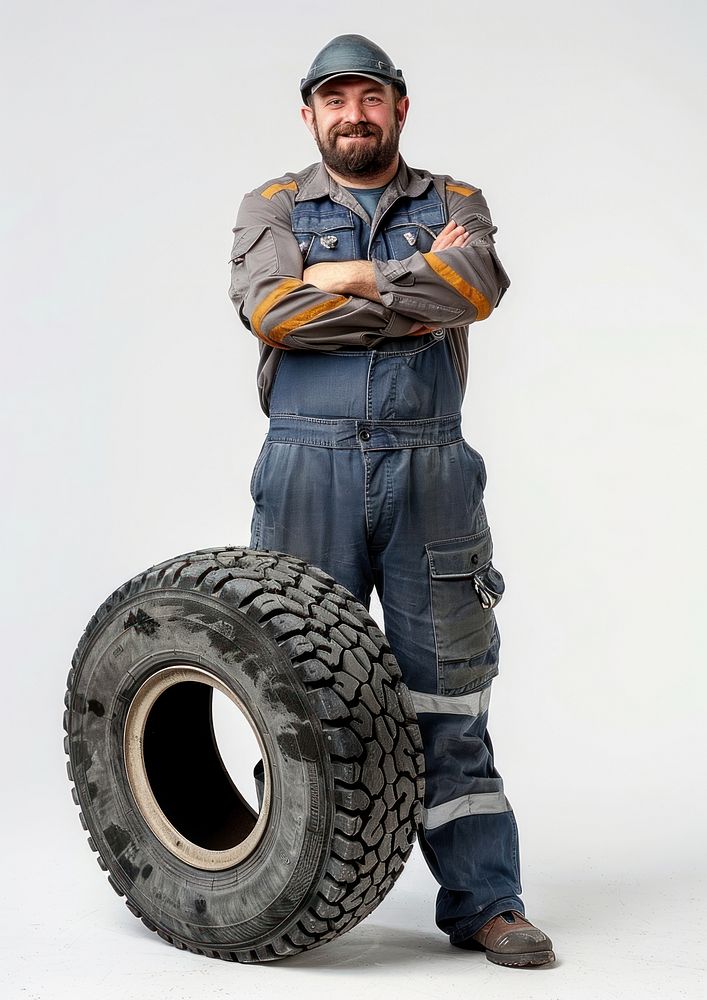 Mechanic smiling with tire person adult human.
