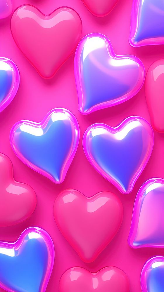 Heart inflated 3d wallpaper purple symbol.
