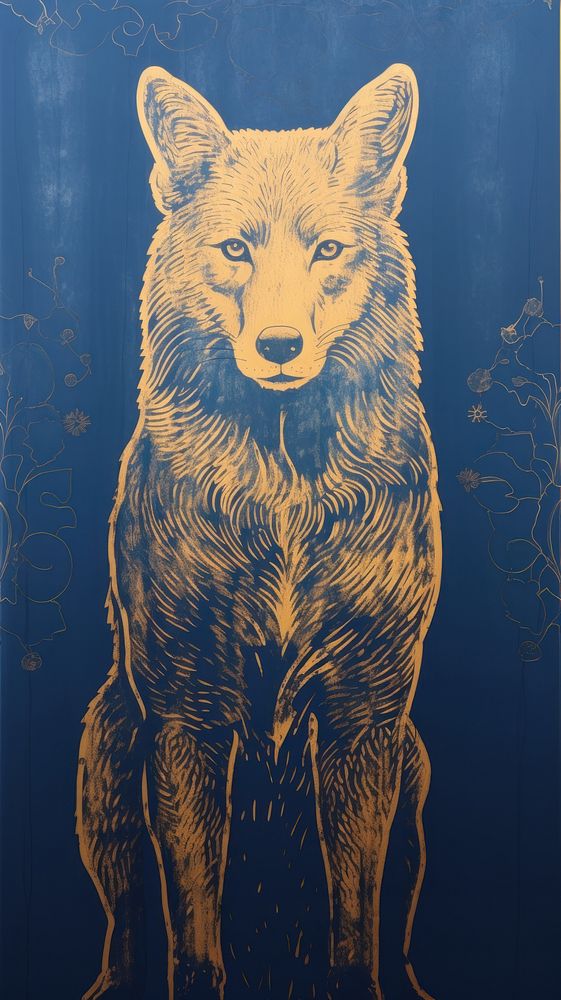 Wolf wildlife painting animal.