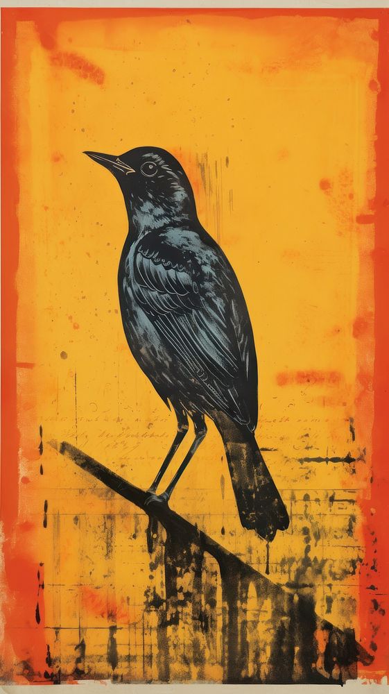 Bird blackbird agelaius painting.