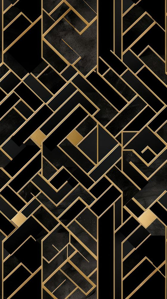 Black gold tile pattern home decor.