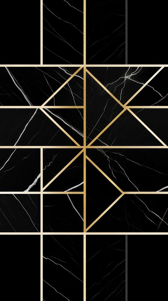 Black gold tile pattern floor.