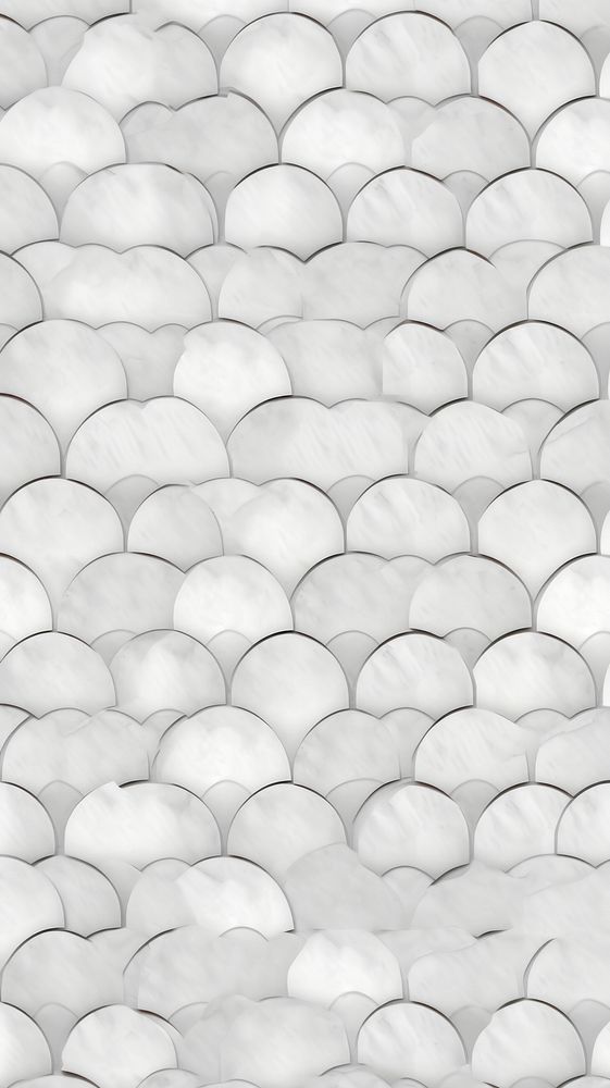 Fish scale tile pattern candle white.
