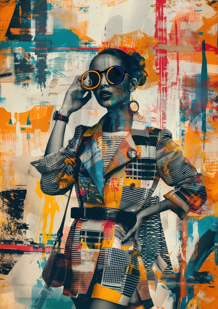 Stylish female sunglasses painting adult.