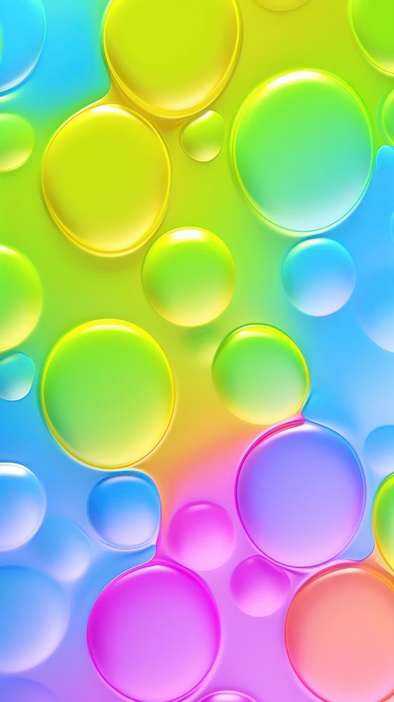 Rainbow inflated 3d wallpaper pattern bubble disk.