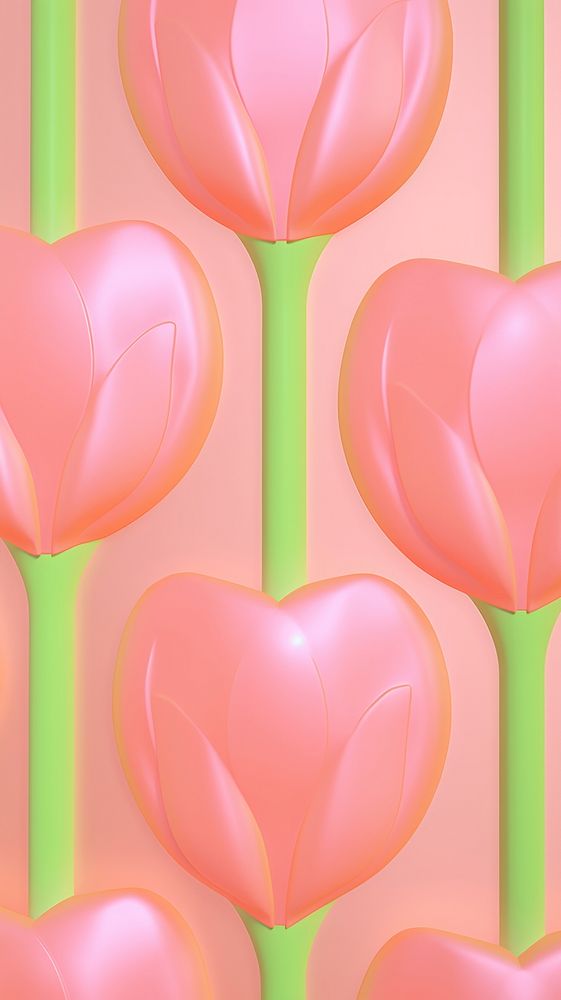 Tulip inflated 3d wallpaper pattern balloon blossom.