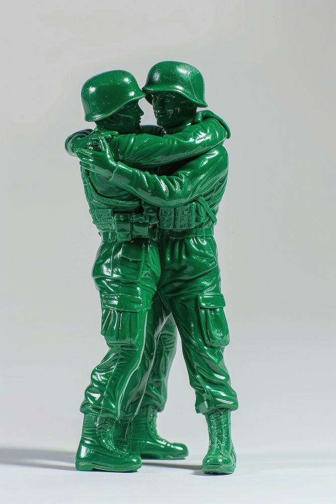 Plastic toy soldier doing hugging accessories accessory gemstone.