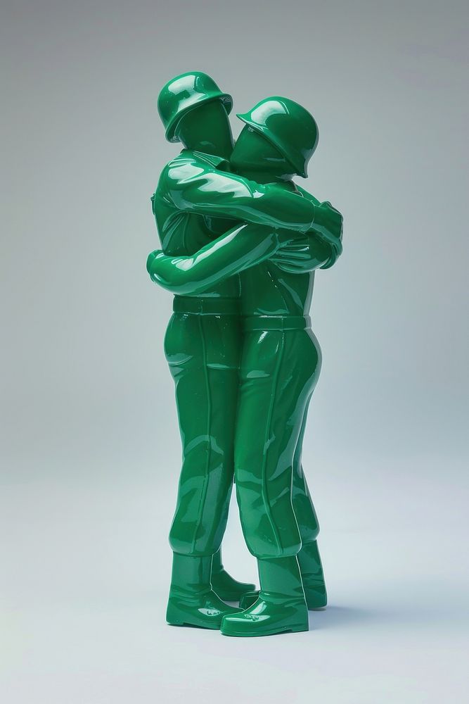 Plastic toy soldier doing hugging accessories accessory gemstone.