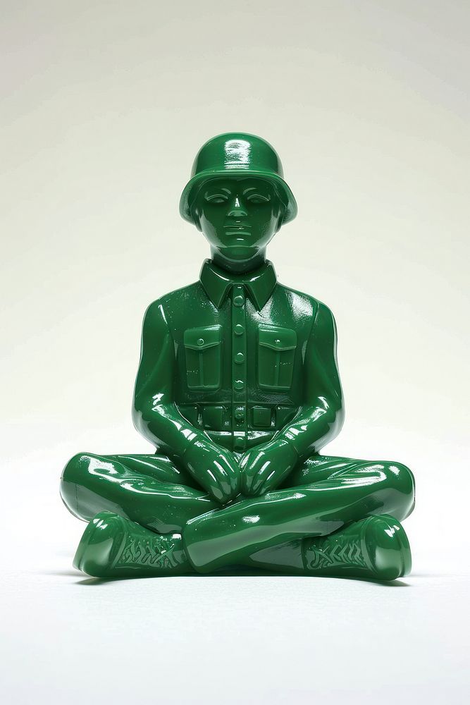 Plastic toy soldier doing sitting accessories accessory gemstone.