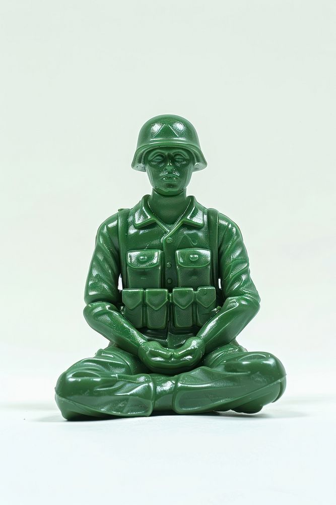 Plastic toy soldier doing sitting accessories accessory gemstone.