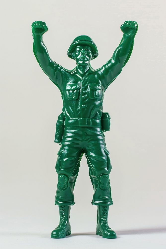 Plastic toy soldier doing success accessories accessory gemstone.