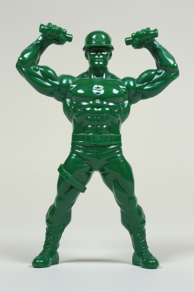 Plastic toy soldier doing work out accessories accessory gemstone.