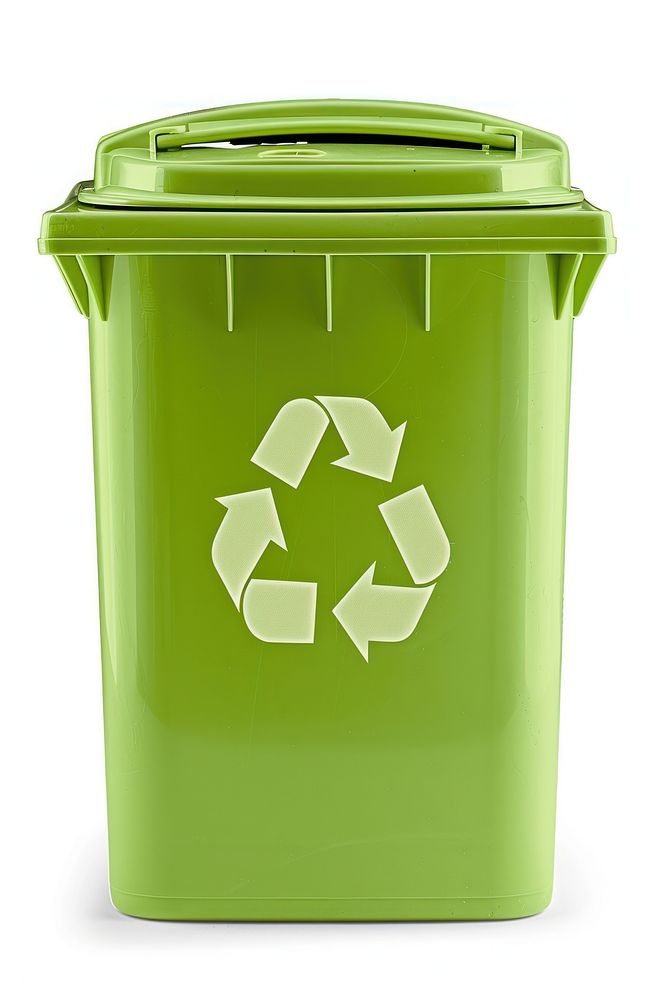 Green trash bin symbol recycling symbol letterbox.