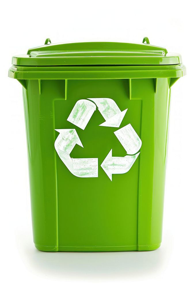 Green trash bin symbol recycling symbol letterbox.