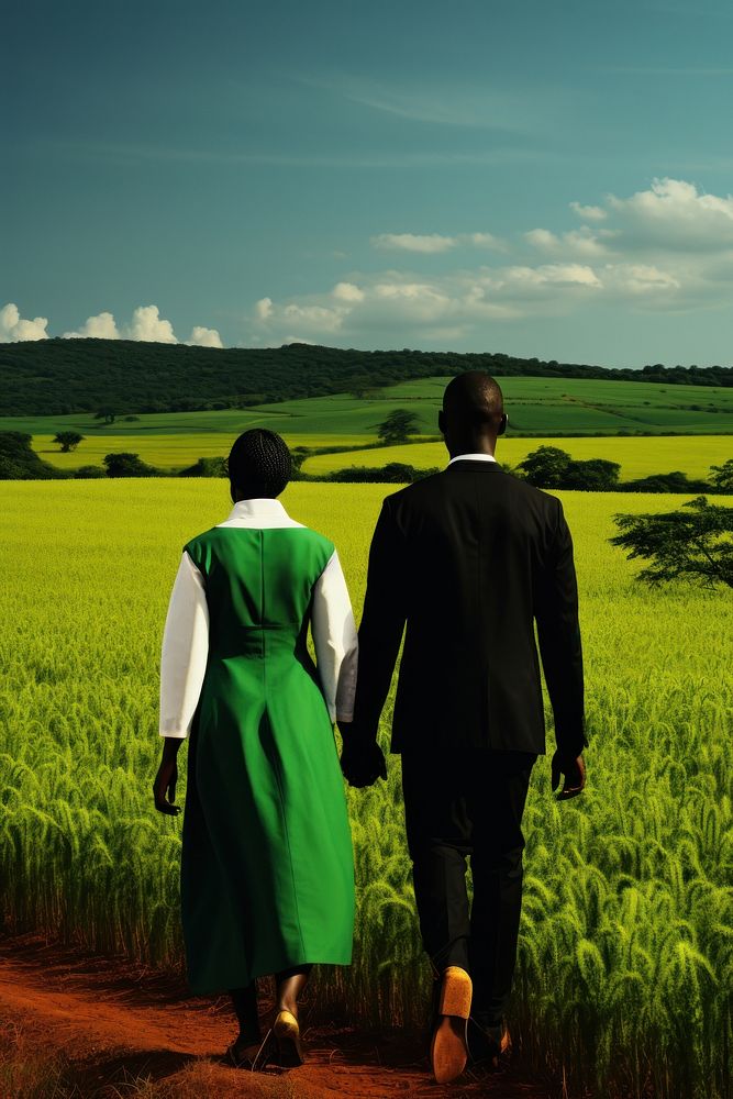 Photo of a African Wedding wedding countryside vegetation.