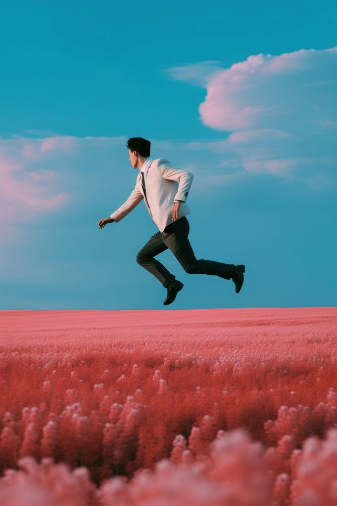 Photo of a Graphic Design jumping person human.