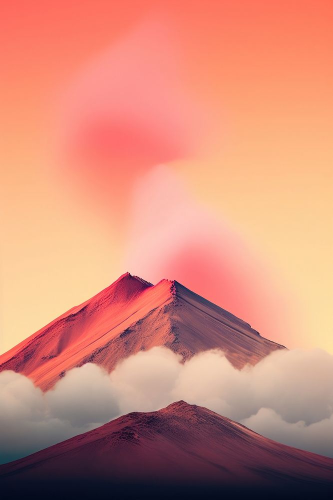 Photo of a Mountain mountain outdoors eruption.