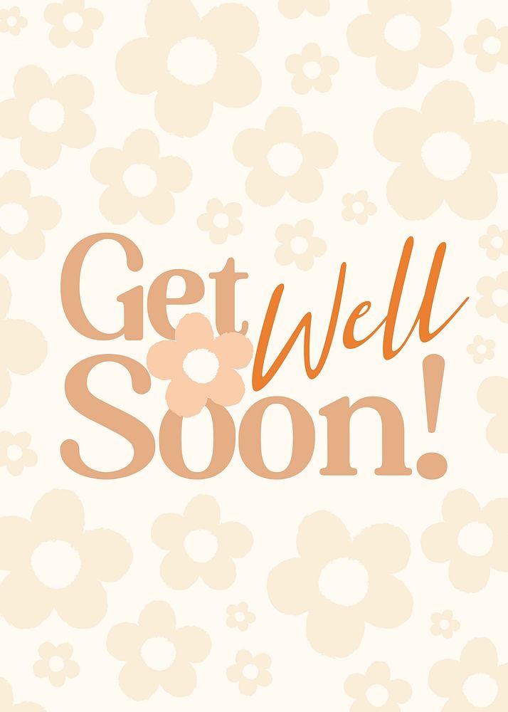 Get well soon greeting card template