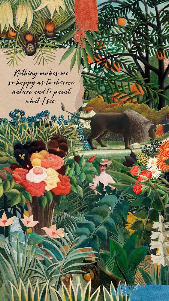 Henri Rousseau quote Facebook story template