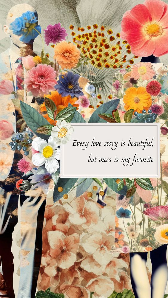 Romantic quote Facebook story template