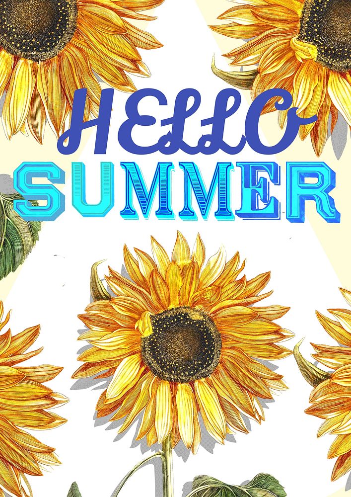 Hello summer quote poster template