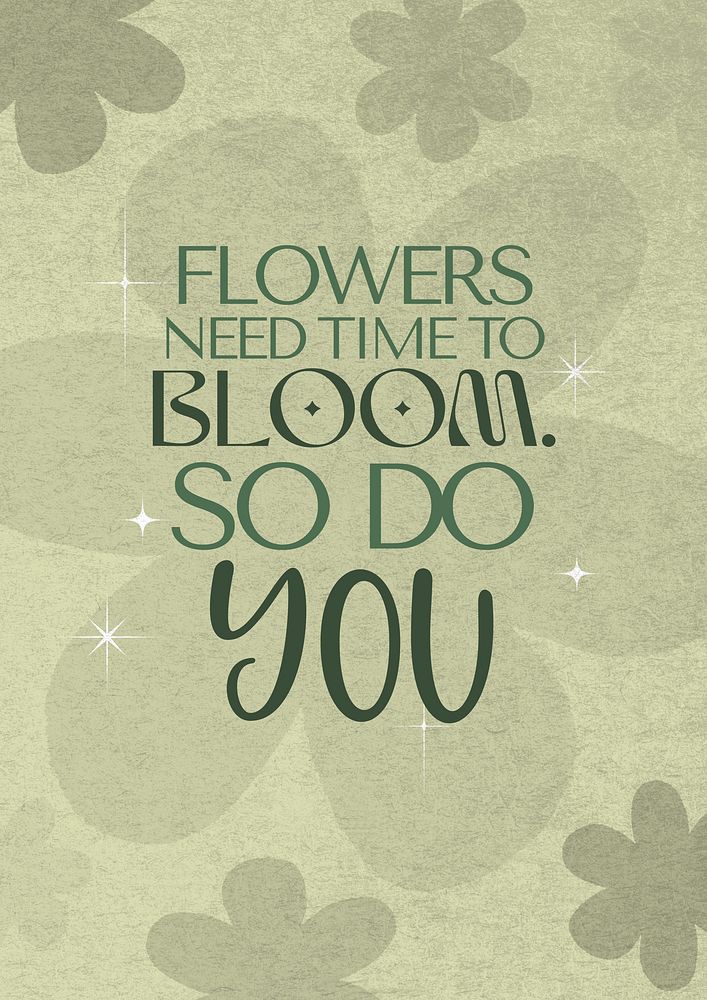 Flower & motivational quote poster template