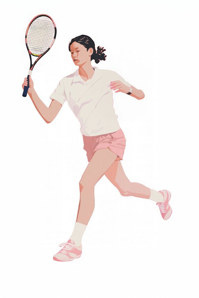 A person playing badminton sports footwear racket.