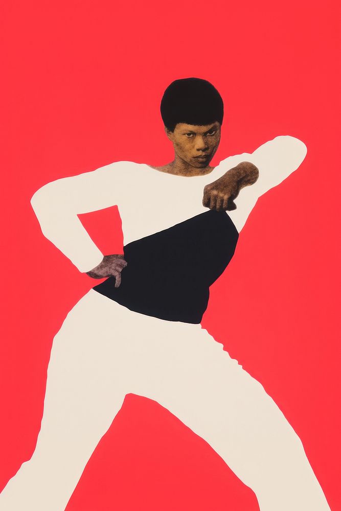 A Karate blackman sports dancing karate.