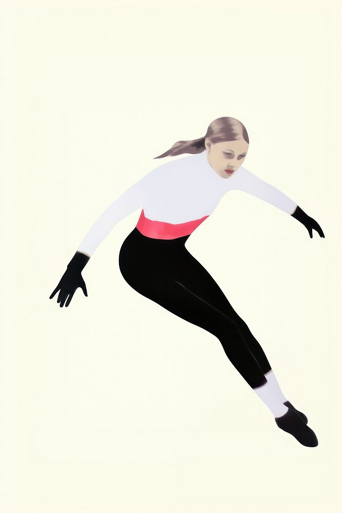 A person playing ice skate dancing sports white background.