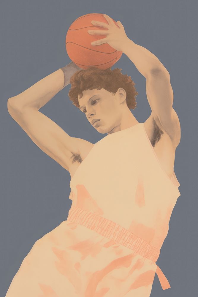 A fair-skinned kid basketball sports exercising.
