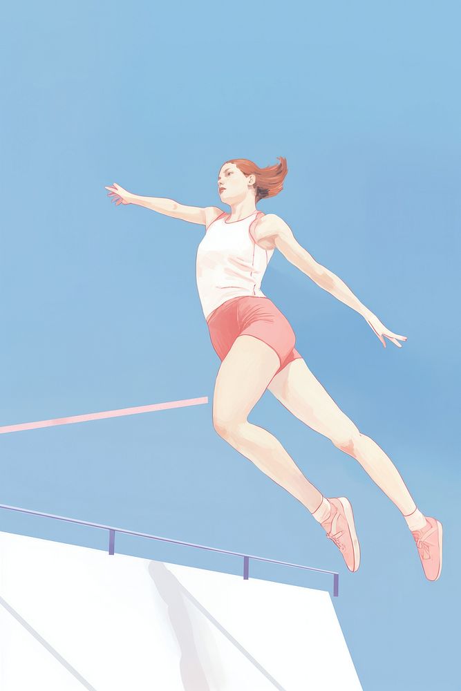 A young woman jumping sports adult.