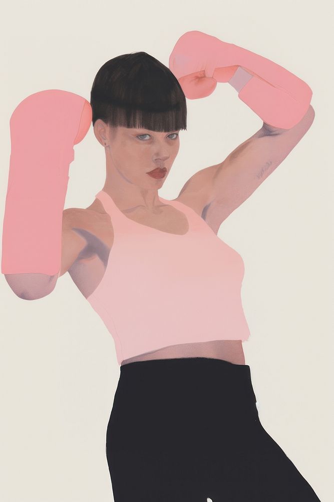 A person playing boxing sports determination exercising.